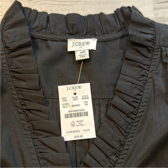 J. Crew Factory Flutter Sleeve Ruffle Top XS - Picture 2 of 4